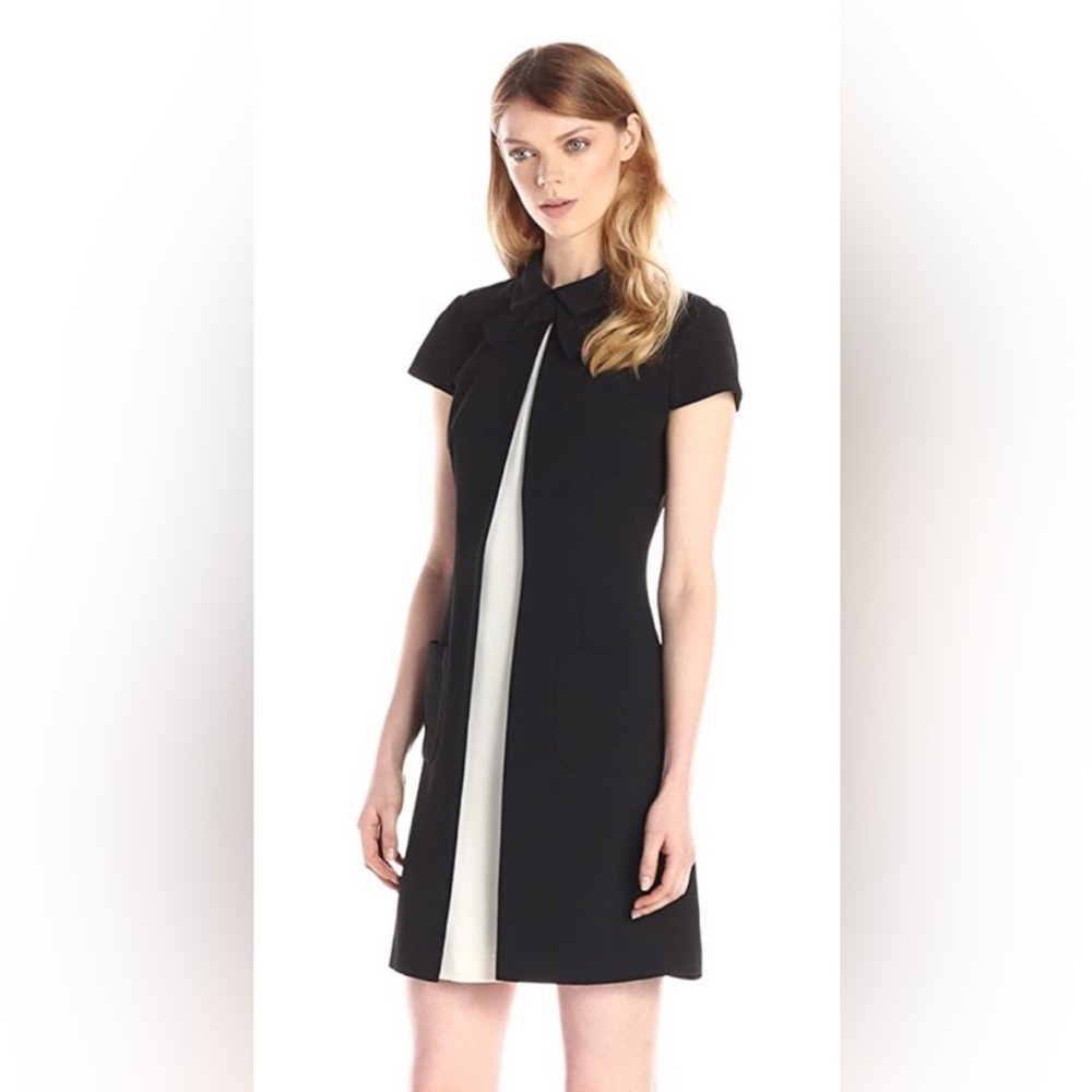 Jill Jill Stuart Collar Two-Tone Tuxedo Dress black white Sz 0‎